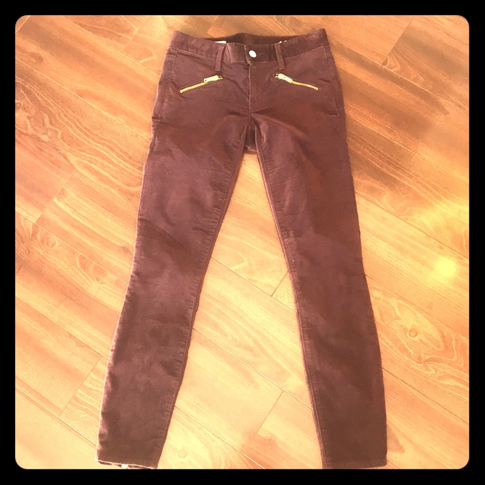 NWOT GAP 1969 Maroon Velvet Pants 24r